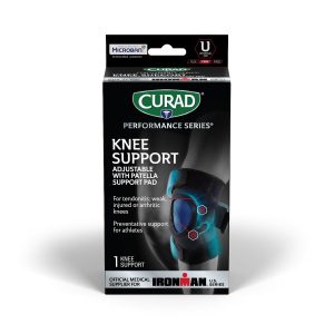 KNEE SUPPORTS: CURAD PERFORMANCE SERIES IRONMAN ADJUSTABLE KNEE SUPPORT, UNIVERSAL SIZE
