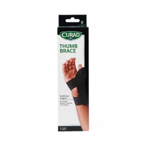 BRACES: CURAD UNIVERSAL THUMB BRACE WITH ADJUSTABLE STRAPS, 4 BRACES/CASE, RETAIL PACKAGING