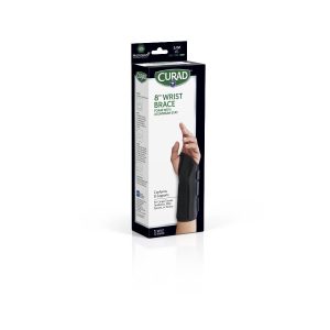 SPLINTS: CURAD FOAM WRIST SPLINT WITH ALUMINUM STAY AND MICROBAN, SIZE S/M, LEFT WRIST, 8", RETAIL PACKAGING, 4 SPLINTS/CASE