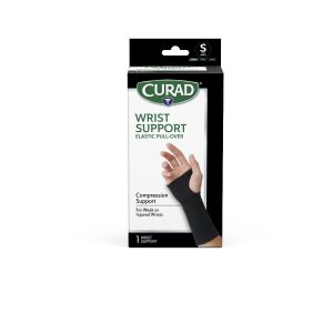 SUPPORTS: CURAD ELASTIC PULL-OVER WRIST SUPPORT, SIZE S, 4 SUPPORTS/CASE, RETAIL PACKAGING