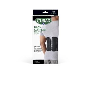 SUPPORTS: CURAD BACK SUPPORT WITH DUAL-PULLEY SYSTEM, SIZE 2XL, RETAIL PACKAGING