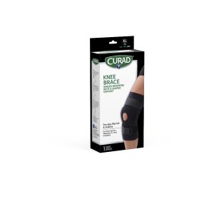 SUPPORTS: CURAD HINGED KNEE SUPPORT WITH U-SHAPED SUPPORT, SIZE XL, RETAIL PACKAGING, 4 SUPPORTS/CASE