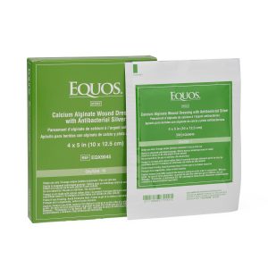 DRESSINGS: EQUOS CALCIUM ALGINATE WOUND DRESSING WITH SILVER, 4" X 5"