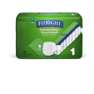 INCONTINENCE BRIEFS: FITRIGHT EXTENDED WEAR STRETCH BRIEFS, SIZE 1, 31"-52", (78-132 CM)