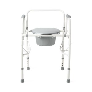 COMMODES: STEEL DROP-ARM COMMODE, 350 LB. WEIGHT CAPACITY