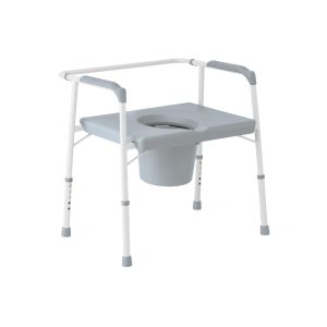 COMMODES: EXTRA-WIDE 24" STEEL BARIATRIC COMMODE WITH 650 LB. CAPACITY, ELONGATED