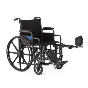 WHEELCHAIRS: 16" WIDE K1 BASIC NYLON WHEELCHAIR WITH SWING-BACK DESK-LENGTH ARMS AND ELEVATING LEG RESTS