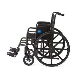 WHEELCHAIRS: 16" WIDE K1 BASIC NYLON WHEELCHAIR WITH SWING-BACK DESK-LENGTH ARMS AND SWING-AWAY FOOTRESTS