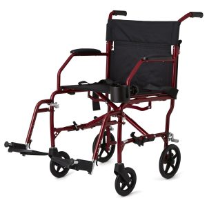 WHEELCHAIRS: MEDLINE ULTRALIGHT TRANSPORT CHAIR, RED
