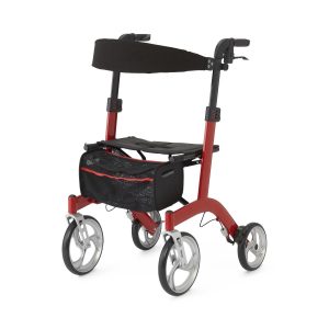 ROLLATORS: EUROPEAN-STYLE ALUMINUM ROLLATOR, RED