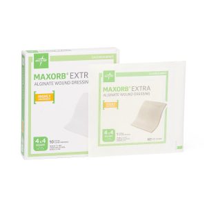 DRESSINGS: MAXORB EXTRA CMC / ALGINATE DRESSINGS, 4" X 4", IN EDUCATIONAL PACKAGING