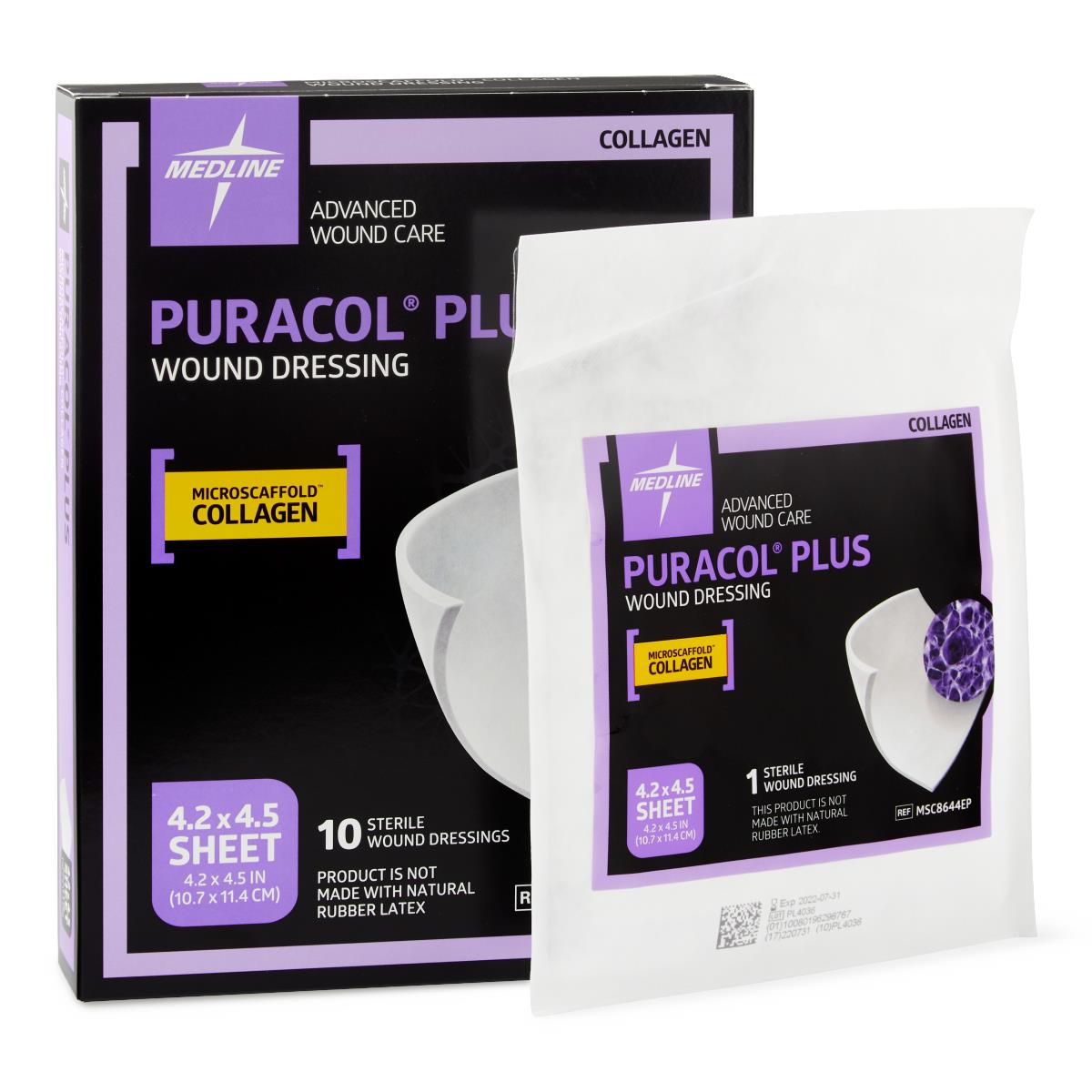 DRESSINGS: PURACOL PLUS COLLAGEN WOUND DRESSING, 4.25" X 4.5"