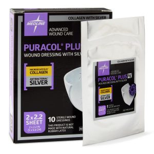 DRESSINGS: PURACOL PLUS AG+ COLLAGEN WOUND DRESSING WITH SILVER, 2" X 2.25"