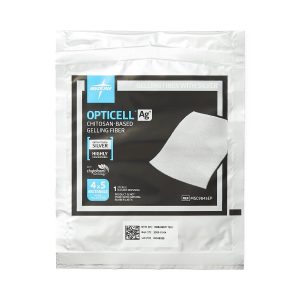 WOUND DRESSINGS: OPTICELL AG+ SILVER ANTIBACTERIAL GELLING FIBER WOUND DRESSING, 4" X 5", IN EDUCATIONAL PACKAGING