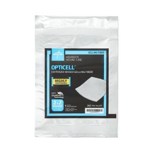 DRESSINGS, GELLING FIBER: OPTICELL GELLING FIBER WOUND DRESSING, 2" X 2", IN EDUCATIONAL PACKAGING