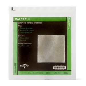 DRESSINGS, ALGINATE: MAXORB II ALGINATE DRESSINGS, 6" X 6", IN EDUCATIONAL PACKAGING