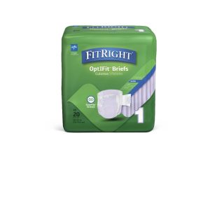 INCONTINENCE BRIEFS: FITRIGHT ULTRA-STRETCH ADULT INCONTINENCE BRIEFS, SIZE M/L, FOR WAIST SIZE 30"-52"