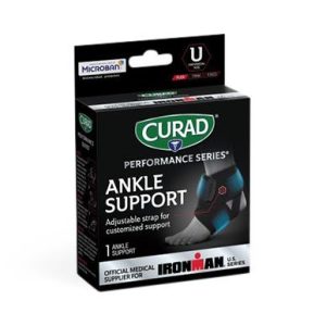 ORTHOPEDICS: CURAD ADJUSTABLE ANKLE WRAP, BLACK