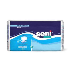 INCONTINENCE BRIEFS: SENI CLASSIC PLUS BRIEFS, SIZE REG, 40"-50" WAIST/HIP
