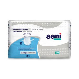 INCONTINENCE BRIEFS: SENI ACTIVE SUPER UNDERWEAR, SIZE XL, 47"-63" WAIST/HIP
